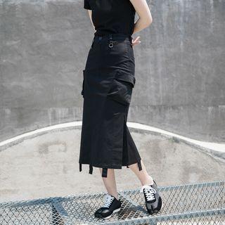 Midi Straight-fit Cargo Skirt