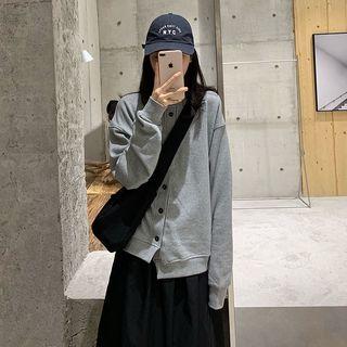 Irregular Loose-fit Jacket / Plain High-waist Skirt