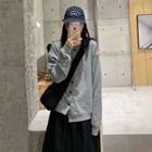 Irregular Loose-fit Jacket / Plain High-waist Skirt