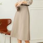 Flare A-line Skirt With Belt