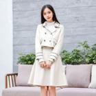Set: Double Breasted Coat + A-line Skirt