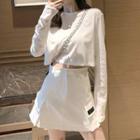 Set: Long-sleeve T-shirt + Mini A-line Skirt