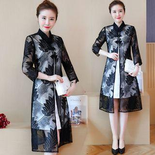 Set: Lace Light Jacket + Sleeveless A-line Dress