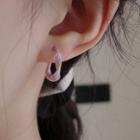 Twisted Alloy Hoop Earring 1 Pair - S925silver Earring - Pink - One Size