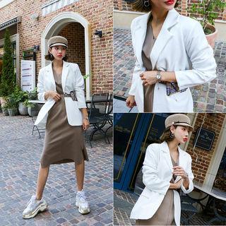 Single-breasted Flap-detail Jacket White - One Size
