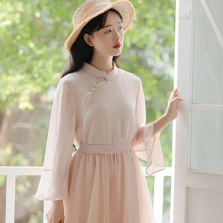 3/4 Sleeve Chiffon Qipao Top