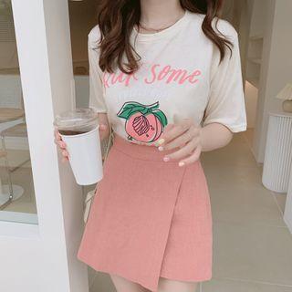 Printed Short-sleeve T-shirt / A-line Skort / Set