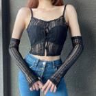 Set: Lace Camisole Top + Arm Sleeves