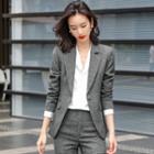 One-button Blazer / Long-sleeve Blouse / Pencil Skirt / Dress Pants