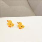 Sterling Silver Duck Stud Earring 1 Pair - Yellow - One Size
