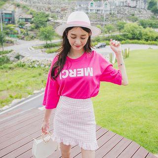 3/4-sleeve Merci Printed T-shirt