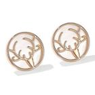 Deer Alloy Earring 1 Pair - Silver Earring - Rose Gold - One Size