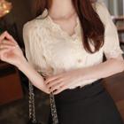 Crochet-lace See-through Blouse