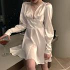 V-neck High-waist A-line Dress