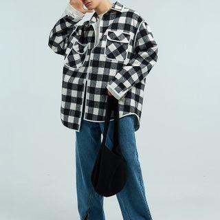 Gingham Check Shirt Jacket