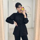 Self-tie Gathered-waist Shirt
