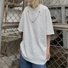 Couple Matching Elbow-sleeve Chained T-shirt