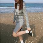 Side Slit Hoodie Dress