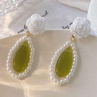 Rose Pearl Waterdrop Earring 925silver -