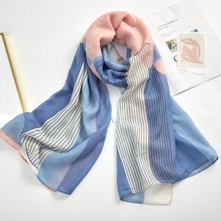 Striped Scarf Pink & Blue - One Size