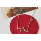 Alloy Heartbeat Pendant Necklace 1 Pc - As Shown In Figure - One Size