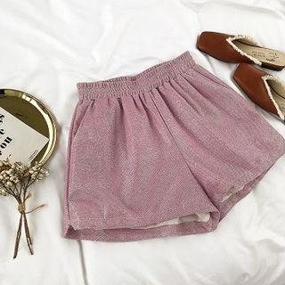 Elastic Waist Glitter Shorts