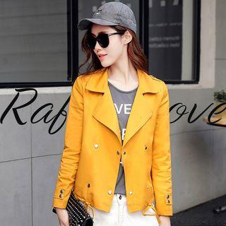 Double Buttoned Cropped Trench Coat
