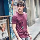 Short-sleeve Metal-accent Top
