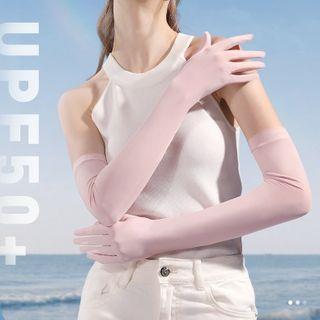 Plain Touchscreen Sun Protection Long Gloves