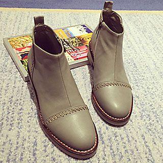 Stitch Trim Ankle Boots