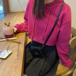 Plain Oversized Crop Hoodie