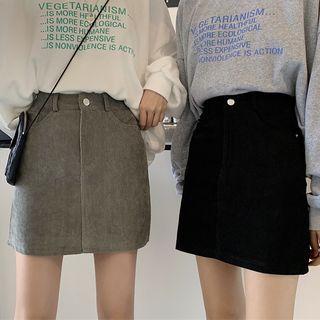 Corduroy Mini Straight-fit Skirt