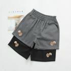 Squirrel Embroidered Shorts