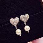 Heart Pendant Layered Choker / Heart Drop Earrings