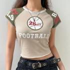 Short-sleeve Printed Crop Raglan T-shirt