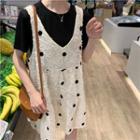 Short-sleeve T-shirt / Sleeveless Dotted Dress