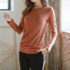 Colored Brushed-fleece Lined T-shirt