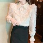 Puff-sleeve Ruffled Lace Blouse (various Designs)