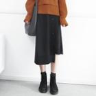 Two-tone Asymmetric Midi Skirt