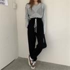 Mock Two-piece Long-sleeve T-shirt / Drawstring Sweatpants