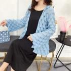 Bell-sleeve Perforated Cardigan