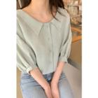 Chelsea-collar Balloon-sleeve Blouse