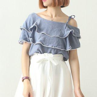 Frilled Tiered Short-sleeve Top