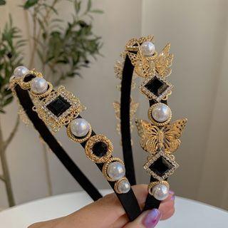 Faux Pearl Butterfly Face Wash Headband