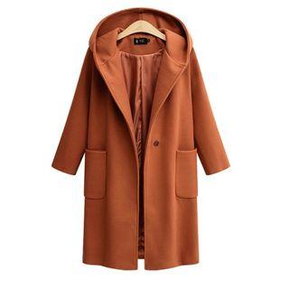Pom Pom Hooded Long Coat