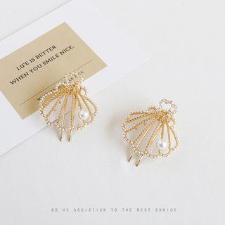 Faux Pearl Alloy Shell Hair Clip As Shown In Figure - One Size