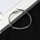 Alloy Leaf Open Bangle Silver - One Size