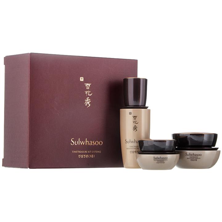 Sulwhasoo - Timetreasure Kit: Renovating Serum Ex 5ml + Renovating Eye Cream Ex 3ml + Renovating Cream Ex 8ml 3 Pcs