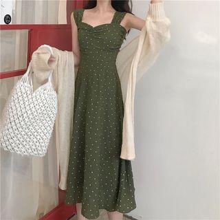 Plain Light Jacket / Dot Sleeveless Dress