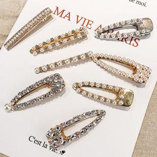 Rhinestone/ Faux Pearl Accent Hair Clip